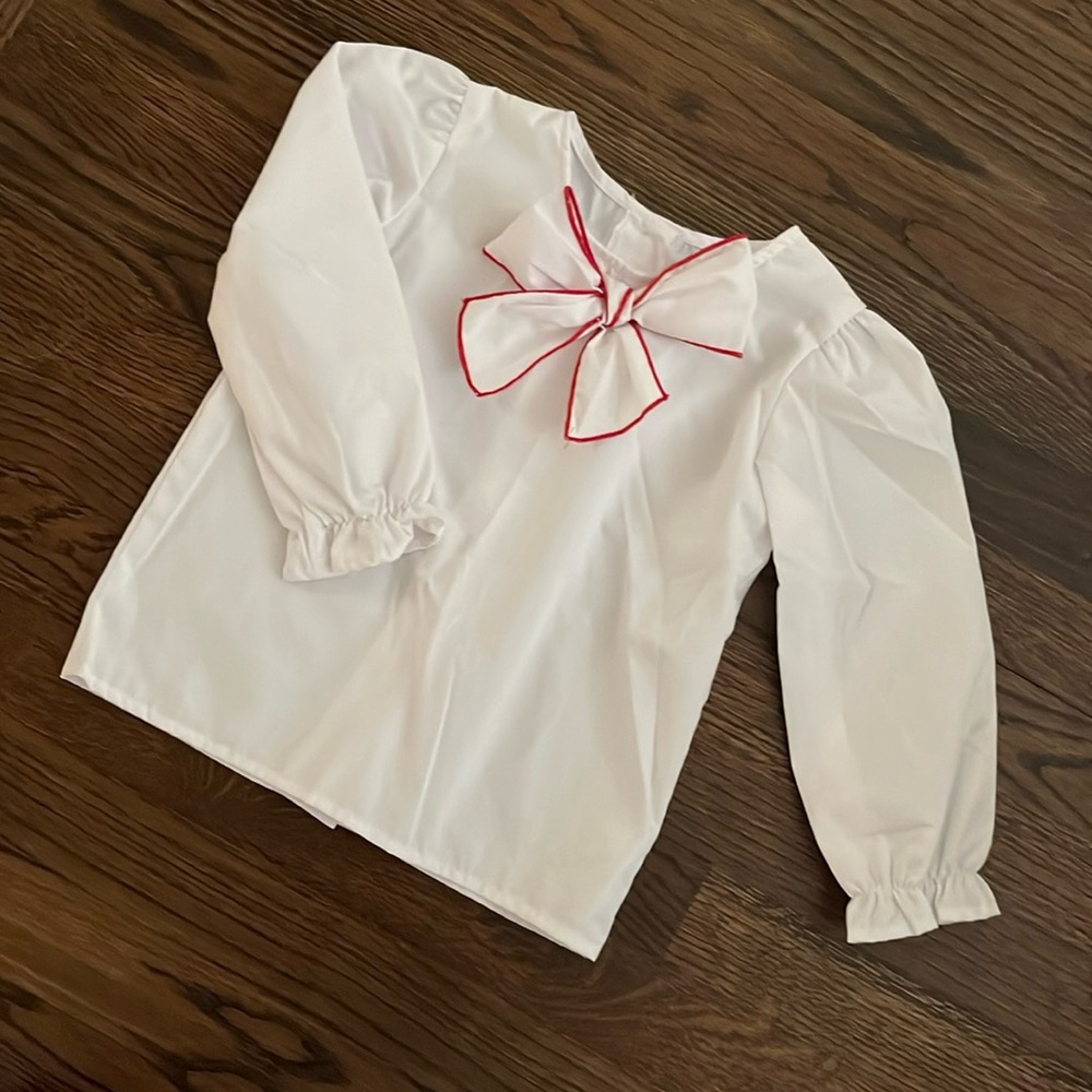 TBBC girls bow poplin blouse size 5